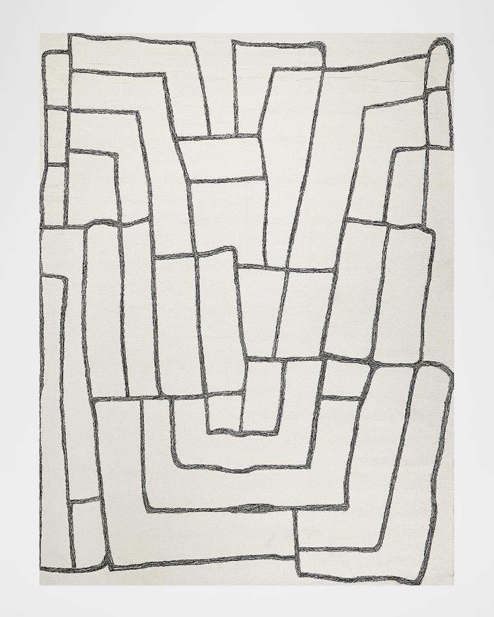 Tangiers Hand-Tufted Ivory/Black Rug, 9' x 12'